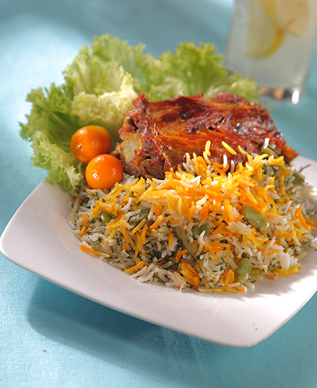 باقالی پلو با ماهیچه